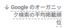 Google のオーガニック検索の平均掲載順位　というのを２回クリックして「昇順」にする